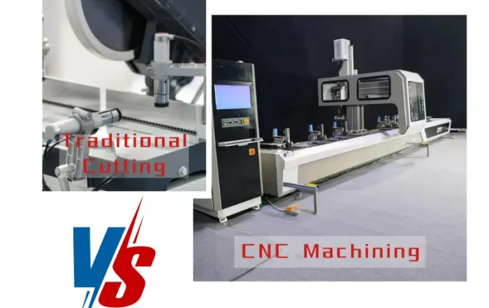 Comparison between traditional aluminum profile cutting machine and CNC machining center from Foshan factory