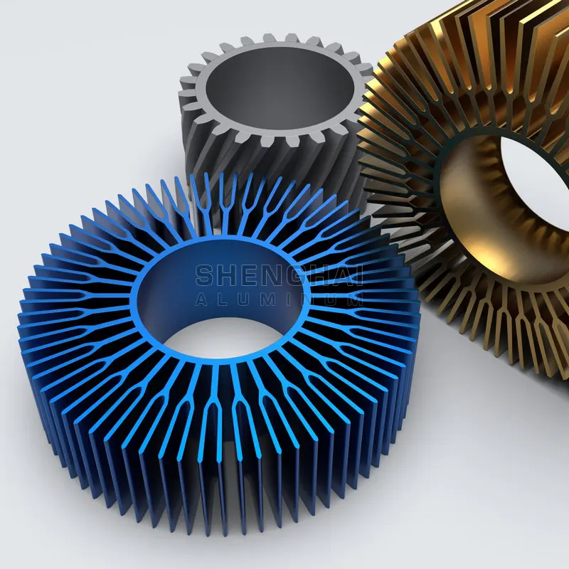 CNC machined round aluminum heat sink profile for electronic cooling
