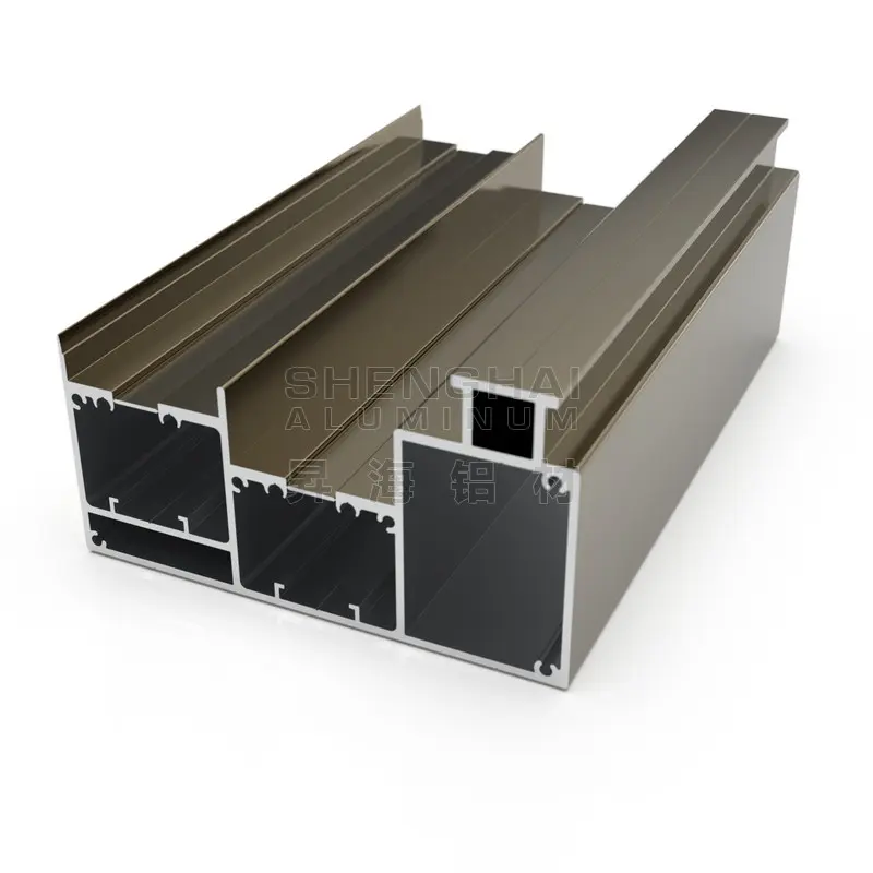 Multi-chamber thermal break aluminum profile for system windows and doors